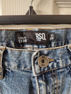 RSQ Men’s Skinny Jeans in Light Blue Wash